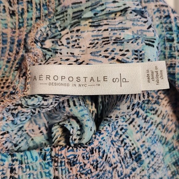 Aeropostale Pastel Smocked Ruffle Mini Skirt Small - Picture 3 of 5